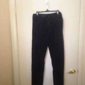Black corduroy pants. Straight leg